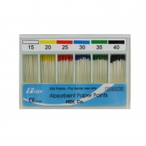 Paper Points, 002 taper, ISOsize, color coded, nr. 15-80, 200 points/box
