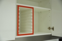 Traykast los voor 8 normtrays, rood, vuil, 