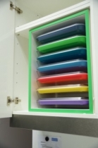Traykast los voor 7 trays van Zirc, groen, schoon