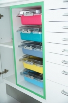 Tub kast los voor 5 tubs van Zirc, groen, schoon 