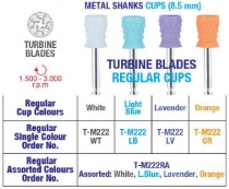 Polijst Cup, Paars, Regular, RA, 100 st, PP, 8,5mm, metal shanks, cup